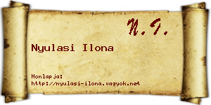 Nyulasi Ilona névjegykártya